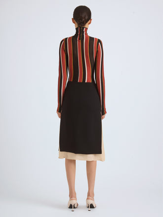 Proenza Schouler Back on model image of VESSA SKIRT IN STRETCH WOOL CREPE in Black 