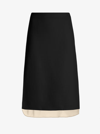 Proenza Schouler Still life image of VESSA SKIRT IN STRETCH WOOL CREPE in Black 