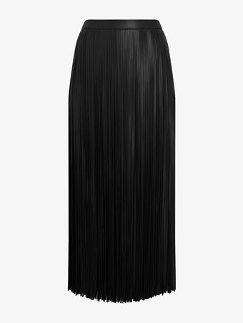 Proenza Schouler Still life image of Veda Skirt in Faux Leather Fringe in Black