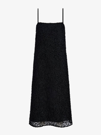 Proenza Schouler Still Life Image of Virginie Dress in Fringe Embroidery in Black 