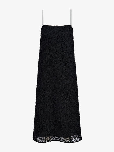 Proenza Schouler Still Life Image of Virginie Dress in Fringe Embroidery in Black 
