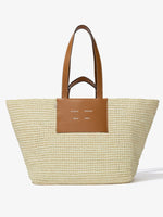 Front image of XL Morris Tote in Raffia in IVORY