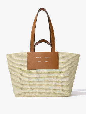 Front image of Large Morris Tote in Raffia in IVORY