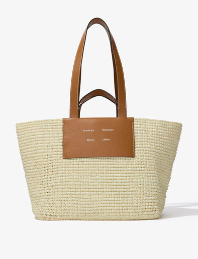 Front image of Large Morris Tote in Raffia in IVORY