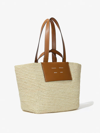 Side image of XL Morris Tote in Raffia in IVORY