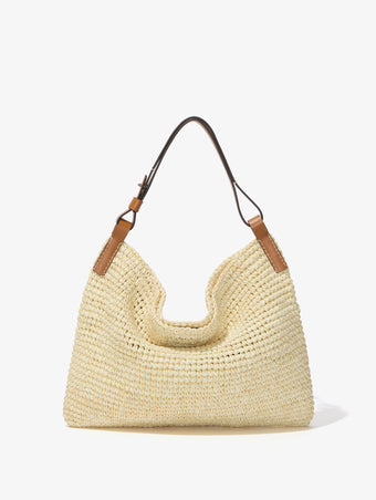 Front image of Minetta Bag in Raffia in IVORY