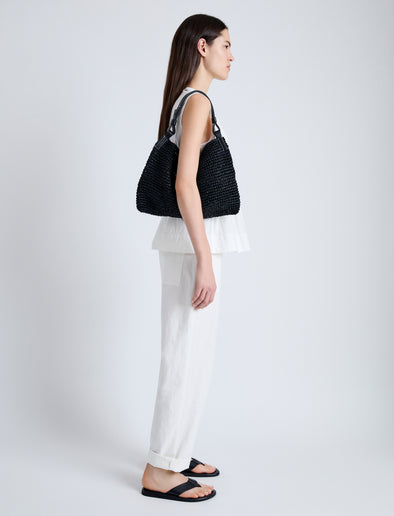 Proenza Schouler White Label Minetta Bag in Raffia - Midnight Blue