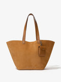 Front image of Large Bedford Tote in Suede in honey
