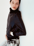 Proenza Schouler cropped front image of Elenora Jacket in Lightweight Leather in Black