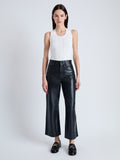 Front image of model in Leather Culottes in black
