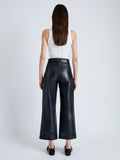 Back image of model in Leather Culottes in black