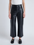 Detail image of model in Leather Culottes in black