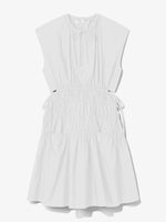 Proenza Schouler flat image of Poplin Drawstring Mini Dress in off white