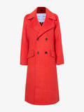 Flat image of Emma Coat In Brushed Double Face Wool in vermillion melange