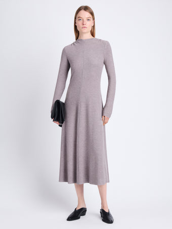 Front image of model wearing Isabella Dress In Brushed Rib in fig