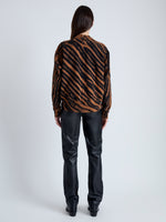 Back image of model wearing Blake Sweatshirt in BLACK/RUST