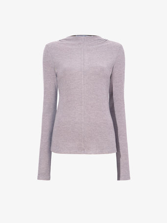 Flat image of Charlie Top In Brushed Rib in fig