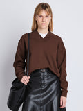 Cropped front image of Olivia Sweatshirt in mocha