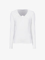 Flat image of Sophia Top in Stretch T-Shirt Jersey in off white