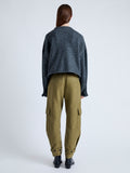 Back image of model wearing Kay Cargo Pant in FATIGUE