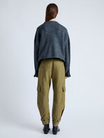 Back image of model wearing Kay Cargo Pant in FATIGUE