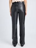 Proenza Schouler Back cropped image of model wearing Maxine Pant in Lightweight Leather in BLACK