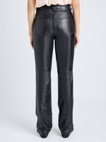 Proenza Schouler Back cropped image of model wearing Maxine Pant in Lightweight Leather in BLACK