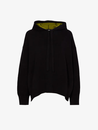 Flat image of Cleo Sweatshirt In Cotton Cashmere in black/leaf