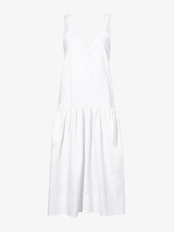 Still Life image of Sasha Dress In Solid Cotton Crinkle in OFF WHITE