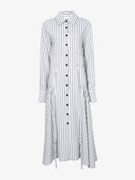 Still Life image of Bonnie Shirt In Striped Shirting Flou in IVORY/NAVY MULTI