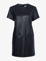 Still Life image of Sonny Dress In Faux Leather in BLACK