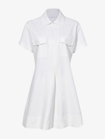 Still Life image of Carmine Dress In Solid Cotton Crinkle in OFF WHITE