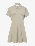 Still Life image of Carmine Dress In Solid Cotton Crinkle in BAYLEAF