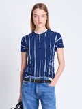 Cropped front image of Finley Tie Dye T-Shirt in NAVY/WHITE