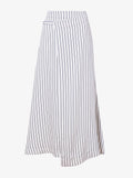Still life image of Georgie Skirt in Striped Shirting in IVORY/NAVY