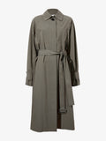 Flat image of model wearing Clark Trench Coat in Cotton Nylon in khaki