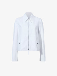 Still Life image of Barnes Jacket in Rumpled Cotton in WHITE