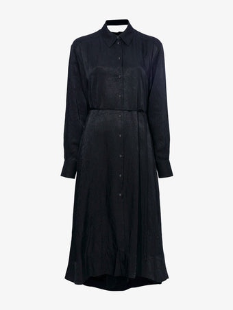 Still Life image of Nelson Dress in Crinkled Flou in BLACK
