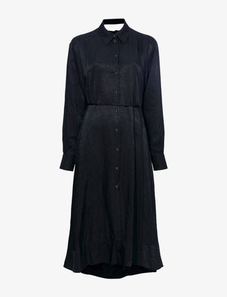 Still Life image of Nelson Dress in Crinkled Flou in BLACK