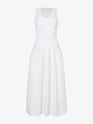 Still Life image of Malia Dress in Peached Poplin in WHITE