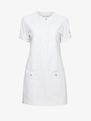 Flat image of Watson Dress in Rumpled Cotton in white