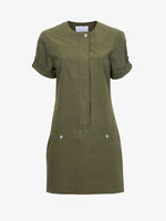 Still Life image of Watson Dress in Rumpled Cotton in DARK OLIVE