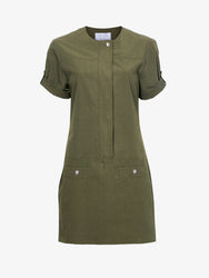 Still Life image of Watson Dress in Rumpled Cotton in DARK OLIVE