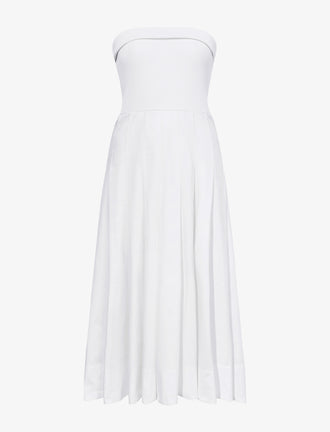 Still Life image of Warren Dress in Tech Poplin in WHITE