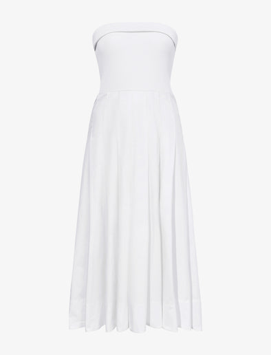 Still Life image of Warren Dress in Tech Poplin in WHITE