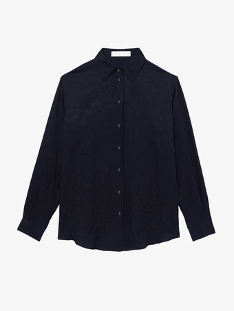 Still Life image of Hall Shirt in Crinkled Flou in BLACK