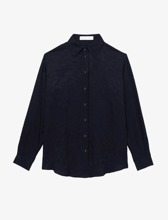 Still Life image of Hall Shirt in Crinkled Flou in BLACK