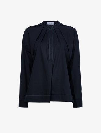 Still Life image of Carter Top in Tech Poplin in BLACK