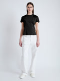 Front image of model wearing Lee T-Shirt in Jersey in black