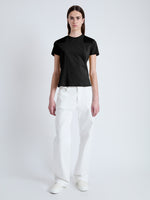 Front image of model wearing Lee T-Shirt in Jersey in black